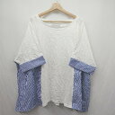 ◇ ⊂ ノワールLABEL ボーダー柄 長袖 カットソー サイズF ホワイト系 レディース E 【中古】