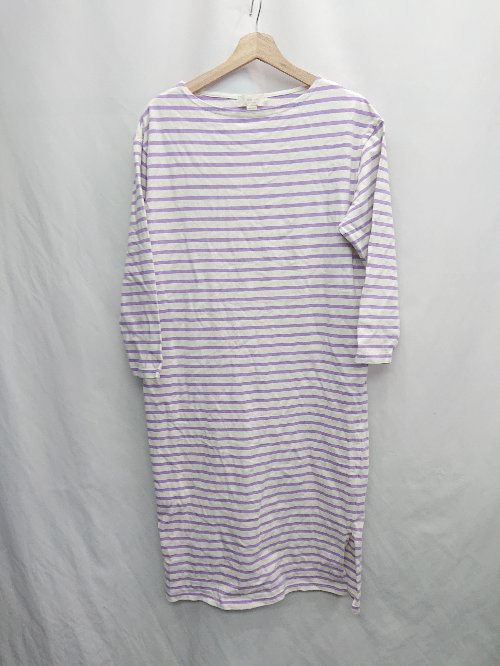 ◇ ⊆ BEAMS ビームス カジュアル ボーダー柄 長袖 ロング ワンピース サイズONESIZE ホワイト系 レディース E 【中古】