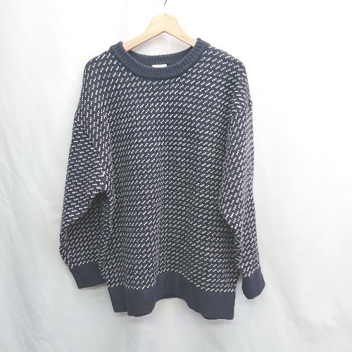 ◇ ⊆ MACOBER ベーシック カジュアル 長袖 セーター サイズF ネイビー系 メンズレディース E 【中古】