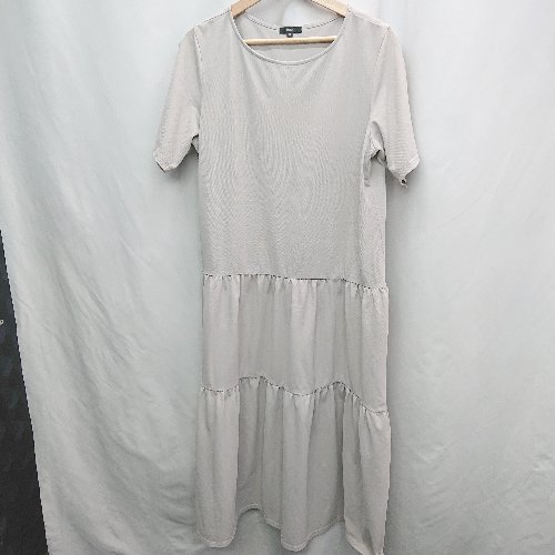 ◇ ⊂ DHC 半袖 ロング丈 ワンピース サイズLL グレー レディース E 【中古】