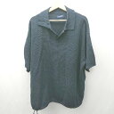 ◇ ⊂ HECT ヘクト 無地 半袖 ワイド ポロシャツ サイズL ネイビー系 メンズ E 【中古】(4)