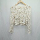 ◇ ⊂ fifth フィフス ひまわりレース 長袖 レースカーディガン サイズ ホワイト系 レディース E 【中古】