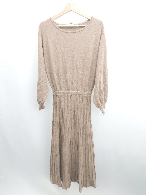 ◇ ⊇ Zootie Des sucettes シンプル 長袖 ロング ワンピース サイズM ベージュ系 レディース E 【中古】