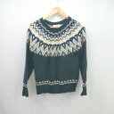 ◇ ⊇ URBAN RESEARCH アーガイル柄系 長袖 丸首デザインニットセーター サイズF ブラック系 レディース E 【中古】