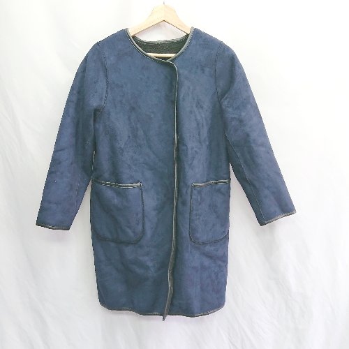 ◇ ⊇ nano universe ナノ ユニバース 無地 長袖 フェイクムートンノーカラーコート サイズ36 ブラウン系 レディース E 【中古】 ◇ ⊇ nano universe ナノ ユニバース 無地 長袖 フェイクムートンノーカラーコート サイズ36 ブラウン系 レディース E 【中古】