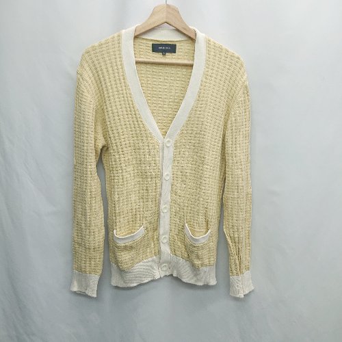 ◇ ⊇ SHIPSJET BLUE 配色 長袖 カーディガン サイズL イエロー系 レディース E 【中古】