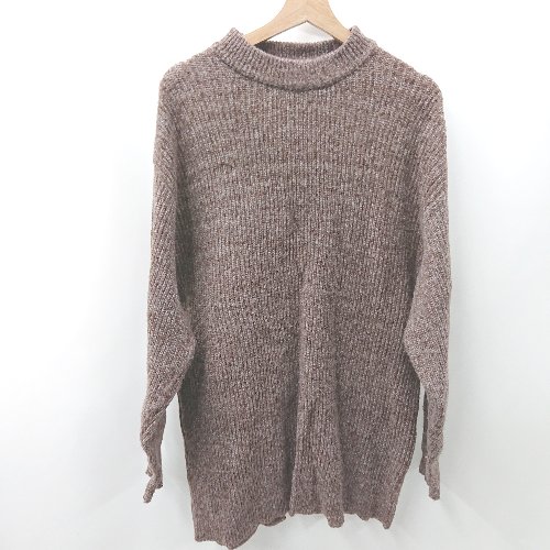 ◇ ⊇ MONO-MART モノマート シンプル 長袖 ニットセーター サイズL ブラウン系 メンズレディース E 【中古】