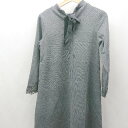 ◇ ⊇ tocco closet トッコ クローゼット 袖口レース 長袖 膝丈 ワンピース サイズM グレー レディース E 【中古】