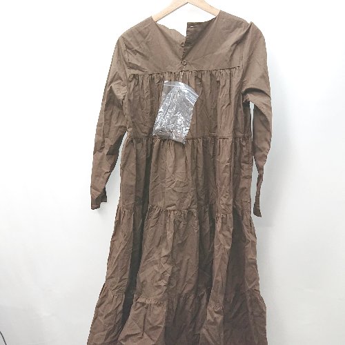 ◇ ⊂ N. エヌドット 腰紐付き 長袖 ロング ロングワンピース サイズM ブラウン系 レディース E 【中古】
