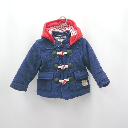 ◇ ⊇ Eric Carle はらぺこあおむし キッズ ベビー 長袖 フリースコート サイズ90 ブルー 女の子 男の子 E 【中古】