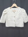 ◇ ⊂ NICE CLAUP ナイスクラップ パフスリーブ 半袖 ジャケット サイズF アイボリー レディース E 【中古】