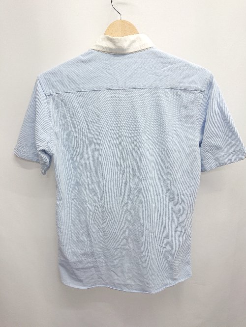 ◇ ⊂ FRED PERRY フレッドペリー 刺繍ロゴ 鹿子風生地 長袖 シャツ サイズM ライトブルー系 メンズ E 【中古】