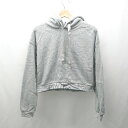 ◇ ⊇ E hyphen world gallery PEACE 裏起毛 チュール レイヤード 長袖 フーディ サイズF グレー レディース E 【中古】