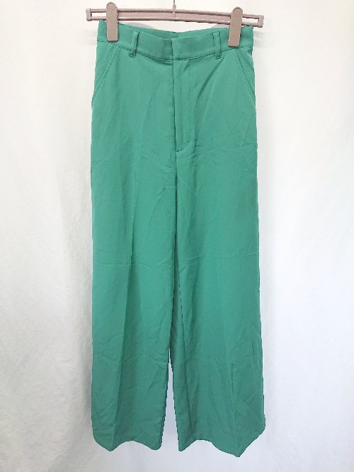 ◇ Θ PAGEBOY ページボーイ センタープレス ワイド パンツ サイズM グリーン レディース E 【中古】