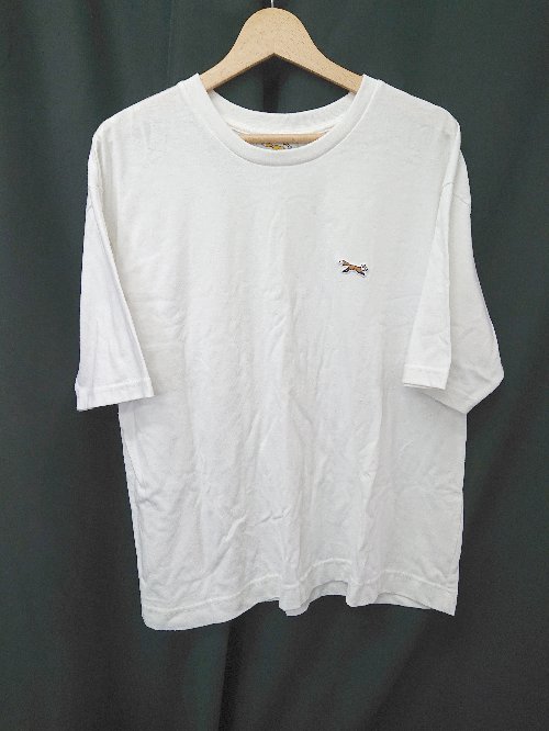 ◇ Θ φ THE FOX COLLECTION ワンポイント 半袖 Tシャツ カットソー サイズM ホワイト メンズ E 【中古】