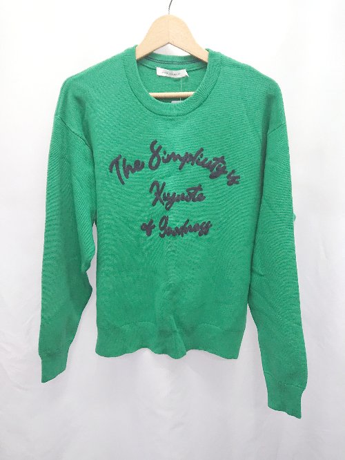 ◇ ◎ ●未使用● ⊆ AMERICAN HOLIC アメリカンホリック ロゴ 長袖 ニット サイズL グリーン レディース E 【中古】