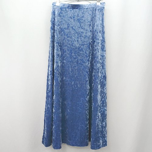 ◇ ⊇ green label relaxing ベロア生地 ロング フレア スカート サイズ表記なし ブルー系 レディース E 【中古】(4)