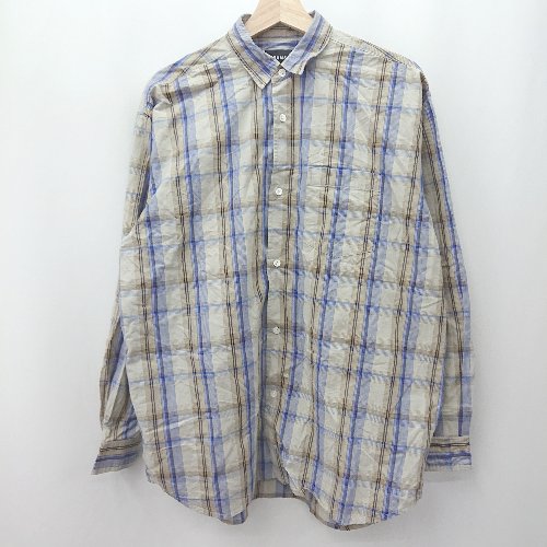 ◇ ⊇ BEAMS ビームス チェック柄 長袖 シャツ サイズS ブラウン ブルー系 メンズ E 【中古】