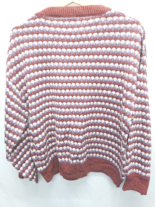 ◇ ⊇ ehka sopo エヘカソポ 総柄 長袖 ニット セーター サイズF ボルドー パープル ホワイト レディース E 【中古】