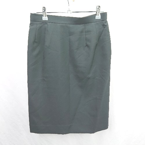 ◇ Θ uniform beach ユニフォームビーチ フォーマル ビジネス ひざ丈 Iライン スカート サイズ11 ブラック レディース E 【中古】