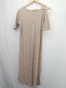 ◇ ⊂ natural couture ワンショルダー 半袖 ロング ワンピース サイズ表記なし ベージュ レディース E 【中古】