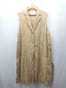 ◇ ⊂ natural by clip ノースリーブ 膝下丈 ワンピース サイズF ブラウン系 レディース E 【中古】
