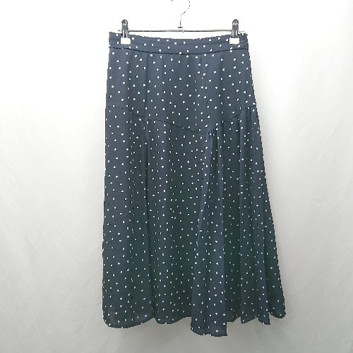 ◇ ⊂ MISCH MASCH ミッシュマッシュ ドット柄 膝下丈 フレア スカート サイズ2 ブラック系 レディース E 【中古】