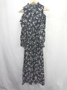 ◇ Θ tocco closet トッコ クローゼット 花柄 オープンショルダー 長袖 ロング ワンピース サイズM ブラック レディース E 【中古】