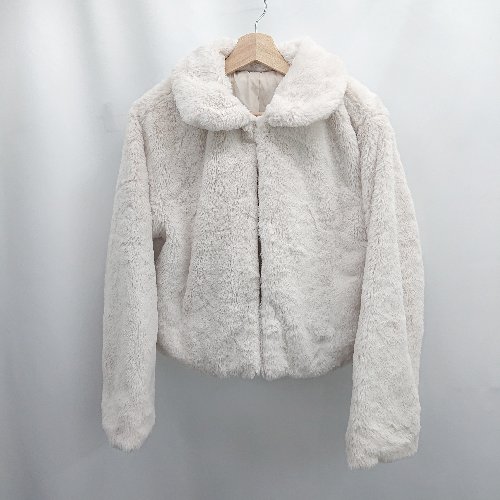 ◇ ⊇ GRL グレイル 長袖 ファージャケット ブルゾン サイズF アイボリー レディース E 【中古】