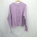 ◇ ⊇ Melan Cleuge メランクルージュ 丸首 長袖 ハンドウォーマニット サイズF パープル系 レディース E 【中古】