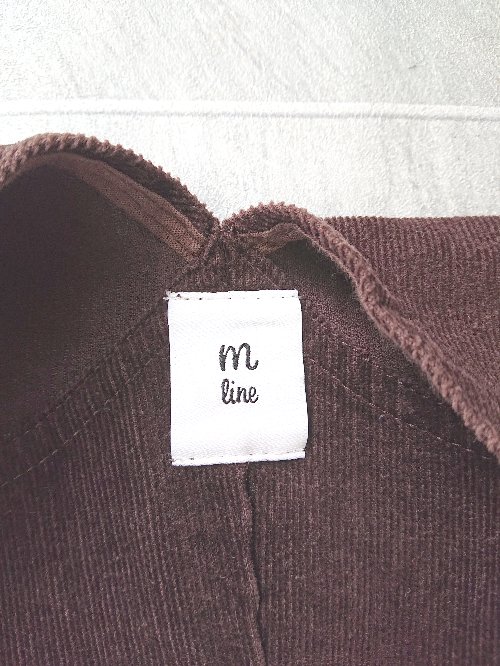 ◇ ⊆ mline エムライン コーデュロイ サロペット サイズF ブラウン レディース E 【中古】