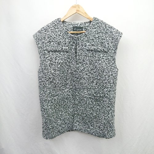 ◇ ⊇ La-gemme ラジェム 総柄 ベストジャケット サイズF ブラック系 レディース E 【中古】