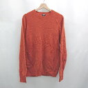 ◇ ⊇ UNIQLO ユニクロ ウール100% ミドルゲージ 長袖 ニット サイズXL オレンジ系 メンズ E 【中古】