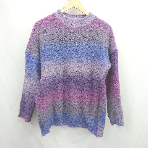 ◇ ⊇ deux amour ドゥーザムール ミドルゲージ 長袖 ニット サイズ表記なし パープル系 レディース E 【..