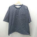 ◇ Θ The Craft Crew PRODUCTS 柄入り 半袖 ポケット半袖Tシャツ サイズL ネイビー系 レディース メンズ E 【中古】