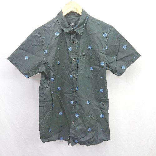 ◇ ⊂ RIP CURL リップカール 総柄 半袖 シャツ サイズXS ブラック系 メンズ E 【中古】