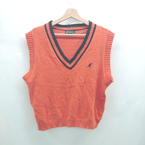 ◇ ⊇ KANGOL カンゴール ハイゲージ ベスト サイズM オレンジ系 レディース E 【中古】