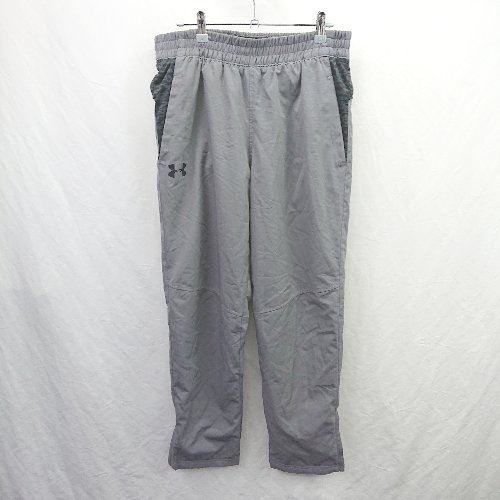 ◇ ⊇ UNDER ARMOUR アンダーアーマー サイドジップ トレーニングパンツ サイズLG グレー メンズ E 【中..