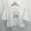 ◇ Θ OLIVE des OLIVE オリーブ デ オリーブ 猫イラスト入り 長袖 半袖シャツ サイズF ホワイト系 レディース メンズ E 【中古】