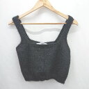 ◇ ⊇◎●未使用● GARAGE OF GOOD CLOTHING ハイゲージ ショート丈 キャミソール サイズF ブラック レディース E 【中古】