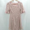 ◇ titty&Co. バックファスナー 花柄レース フェミニン 半袖 膝丈 ワンピース サイズS ピンク系 レディース E 【中古】