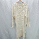 ◇ ⊇ BEAMS ビームス B:MING 長袖 ロング ケーブル編みニットワンピース サイズ ホワイト系 レディース E 【中古】