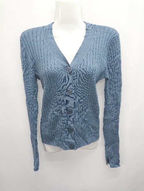 ◇ ⊇ N. Natural Beauty Basic 長袖 リブニット カーディガン サイズM ネイビー系 レディース E 【中古】