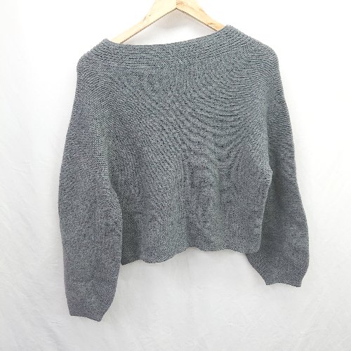 ◇ ⊇ Parcent Perge ウール100% ミドルゲージ 長袖 ニット サイズF ダークグレー系 レディース E 【中古】