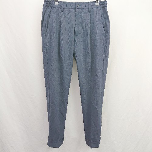 ◇ ⊂ GLOBAL WORK グローバルワーク ウエストゴム チェック柄 スラックス サイズM ネイビー メンズ E 【..