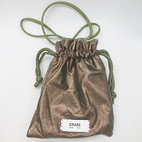 ◇ Θ GRAIN グレイン 巾着袋 ブラウン系 レディース E 【中古】