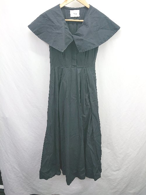 ◇ ⊂ Elleia エレイア ノースリーブ 膝下丈 ワンピース サイズF ブラック系 レディース E 【中古】