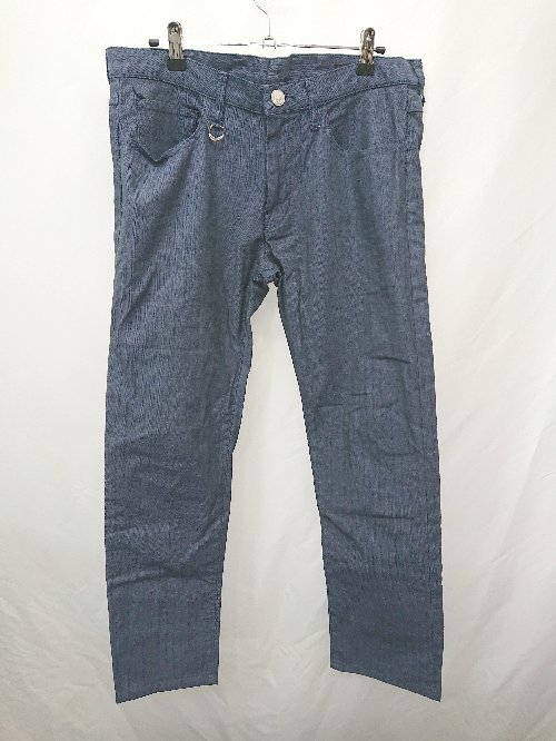 ◇ ⊂ MONSIEUR NICOLE ムッシュニコル ヘリンボーン柄 スラックス サイズ48 ブルー メンズ E 【中古】