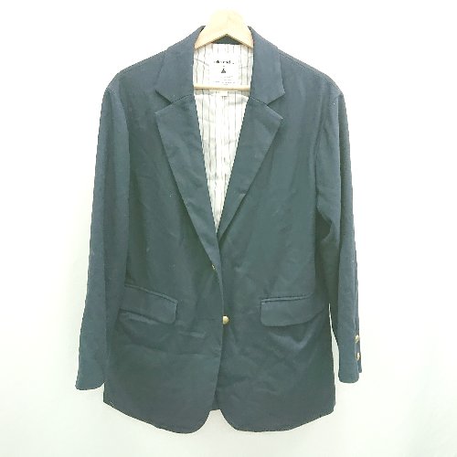 ◇ Θ niko and … ニコアンド ストライプ 長袖 ストライプテーラードジャケット サイズ3 ネイビー系 メン..