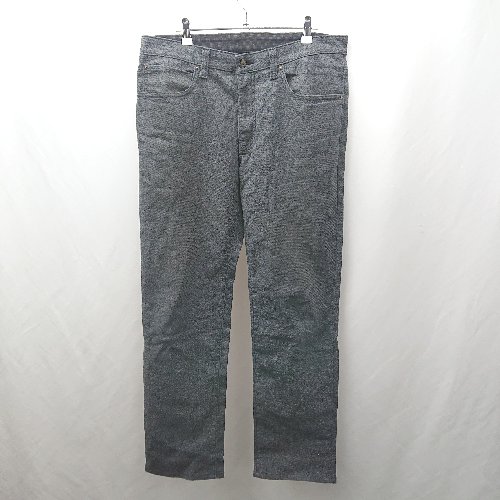 ◇ Θ Edwin　エドウィン 人工皮革 ワイドフレアデニムパンツ サイズ34 グレー系 レディース E 【中古】